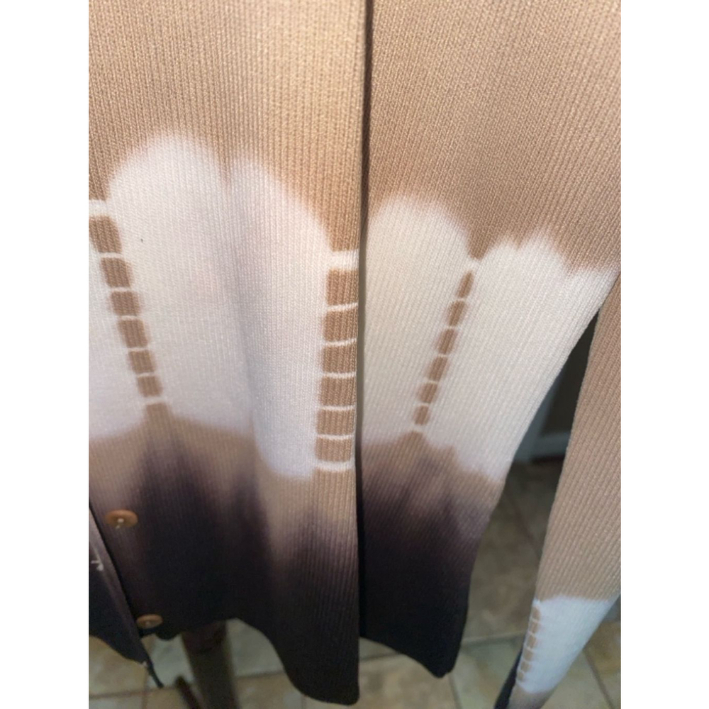 Women's Kenar Brown and Tan Tie Dye Cardigan Sweater Size M - Picture 6 of 8
